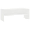 Homgoday Meuble TV blanc 100 x 40 x 40 cm en aggloméré, meuble TV meuble bas pour TV, table de salon, support TV pour salon
