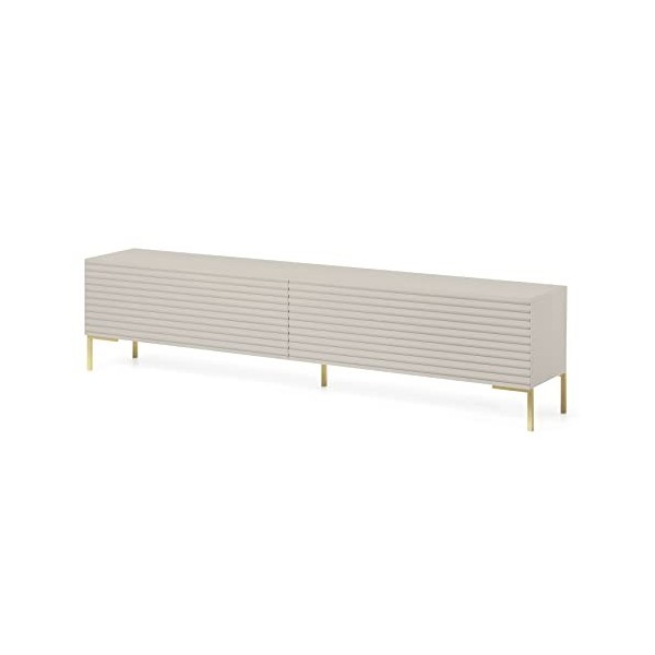 Selsey Lammelo Meuble TV, Melamine, Gris-Beige, 175 cm