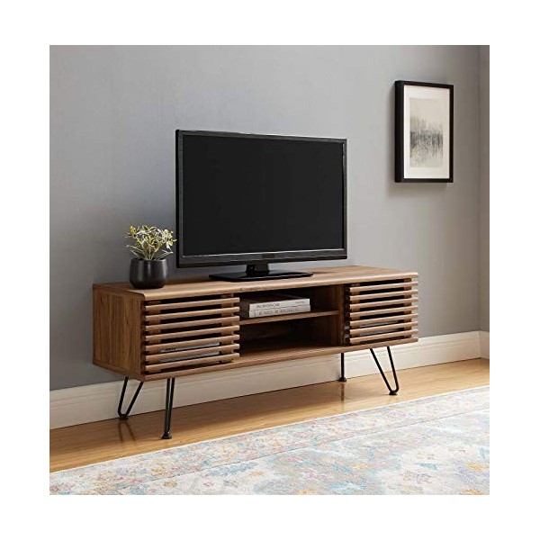 MODWAY EEI-4586-WAL Render 46 "Stand de télévision de la console multimédia, noyer