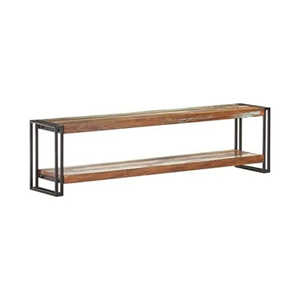 Meuble TV | Style LOFT | Rangement matériel télé Audio Video Gaming | 150x30x40cm Marron