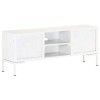 Tidyard Meuble TV Bois Massif de manguier | Meuble TV/Meuble de Salon | pour Salon, Bureau, Divertissement | Blanc 115x30x46 