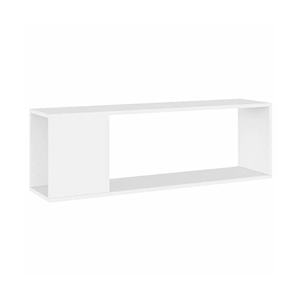 Homgoday Meuble TV noir 100 x 24 x 32 cm en bois dingénierie, meuble de divertissement, meuble TV, meuble Hifi, meuble stéré