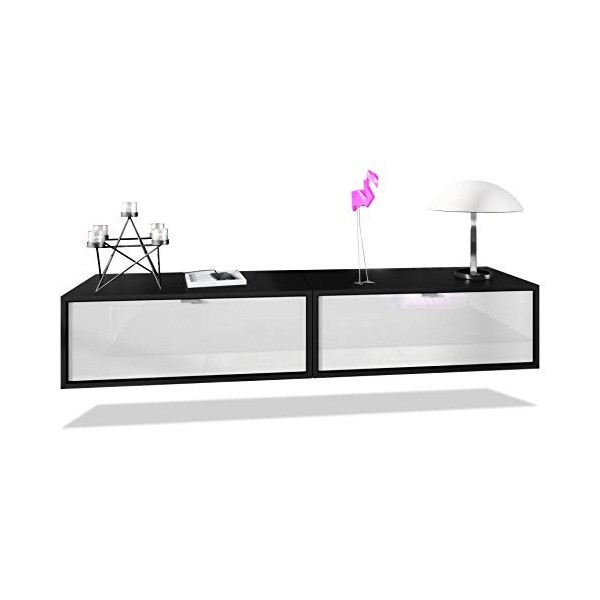 Vladon Ensemble de 2 Set Meuble TV Lana 80, lowboards de 80 x 29 x 37 cm chacun avec Beaucoup despace de Rangement, Caisson 