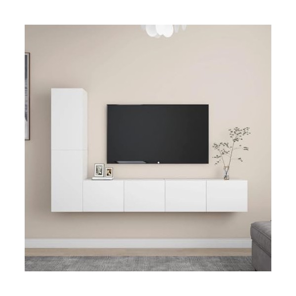 VEEKI Meuble TV, Meuble TV Suspendu, Meuble, Meuble TV avec Rangement，Meuble Industriel, Convient pour Salon ou Chambre, Ense