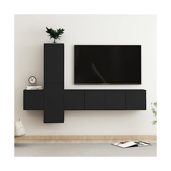 VEEKI Meuble TV, Meuble TV Suspendu, Meuble, Meuble TV avec Rangement，Meuble Industriel, Convient pour Salon ou Chambre, Ense