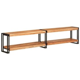Meuble TV 200x30x40 cm Bois dacacia Massif - Table TV Support de Télévision en Bois pour Salon Chambre Salle à Manger
