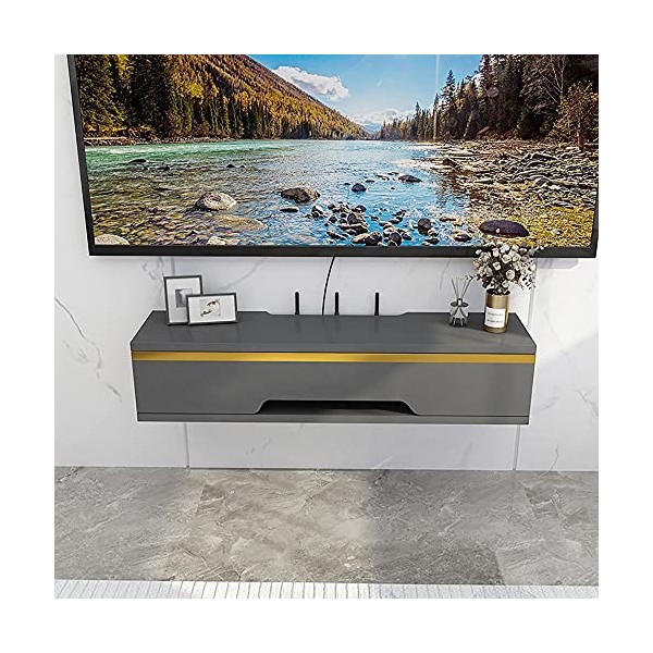 RUtavm Meuble TV Flottant, unité de Rangement Murale pour TV, Meuble TV Flottant en Bois Massif Mat, pour la Maison, Le Burea