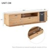 I0I&I0I Meuble TV spacieux - 1,8 m pour TV de 80" - MDF, grain de bois, solutions de rangement intelligentes marron+gris 