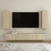 Ensemble de Meubles TV 4 pcs Chêne Sonoma Aggloméré - Table TV Support de Télévision en Bois pour Salon Chambre Salle à Mange