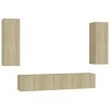 Ensemble de Meubles TV 4 pcs Chêne Sonoma Aggloméré - Table TV Support de Télévision en Bois pour Salon Chambre Salle à Mange