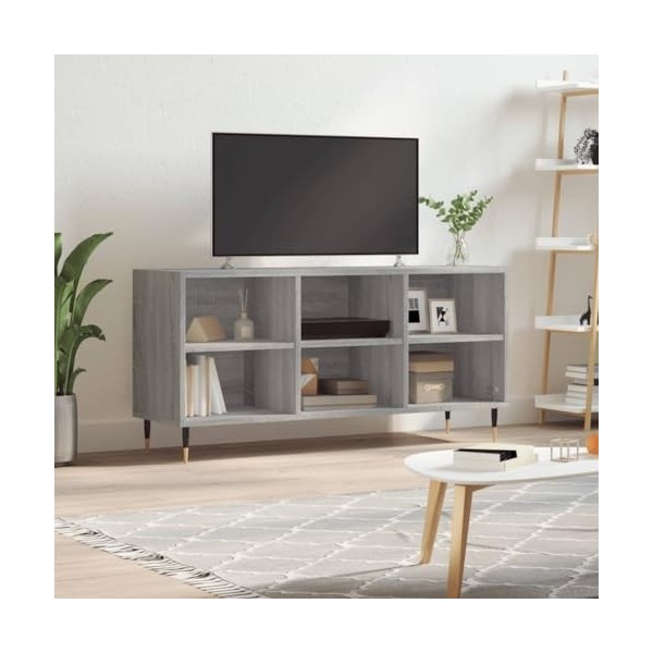Meuble TV Sonoma Gris 103,5x30x50 cm Bois dingénierie - Banc TV, Meuble TV Suspendu, Convient pour Salon ou Chambre