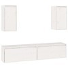 Générique Meubles TV 4 pcs Blanc Bois Massif de pin,28.78 KG,3100170, Meubles, Meubles TV