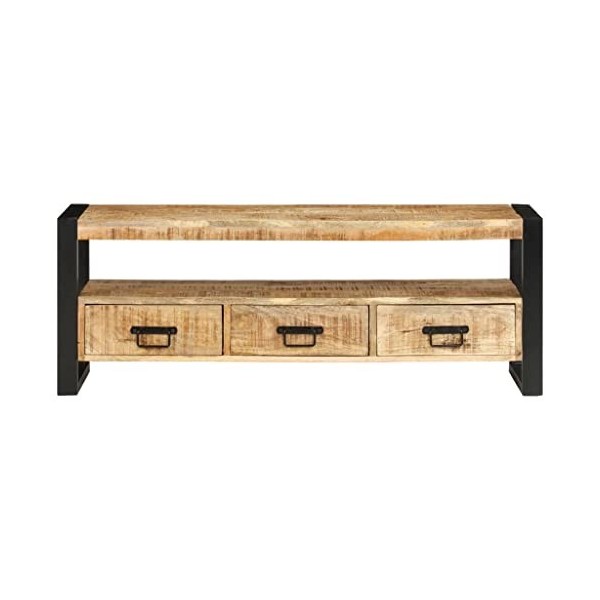 FAMIROSA Meuble TV 120x30x45 cm Bois Massif de manguier 22.81KG 