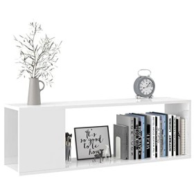 Susany Meuble TV Banc TV Armoire de TV Blanc Brillant 100x24x32 cm Aggloméré