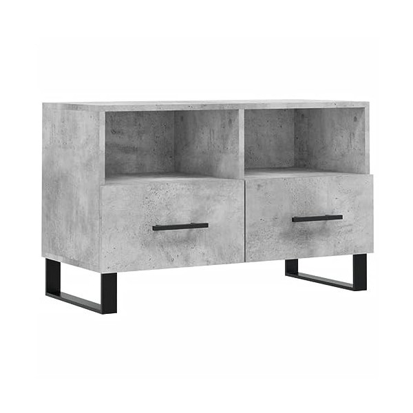 Meuble TV de jardin en bois dingénierie Gris béton 80 x 36 x 50 cm