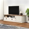 BaraSh Meuble TV Vigo Blanc 156x40x40 cm Bois Massif de pin Table TV,Meuble TV,Ensemble Meuble TV