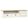 BaraSh Meuble TV Vigo Blanc 156x40x40 cm Bois Massif de pin Table TV,Meuble TV,Ensemble Meuble TV