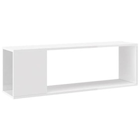 Tidyard Meuble TV Banc TV Armoire de TV Blanc Brillant 100x24x32 cm Aggloméré