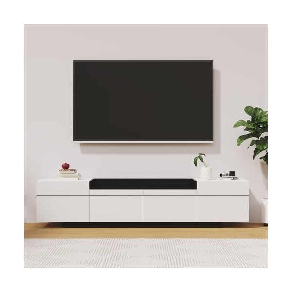 160 m Support TV de Luxe pour 70 "TV Δ élégant Bureau en marbre Gris, Gestion de la télévision par câble, tiroir avec Fonctio