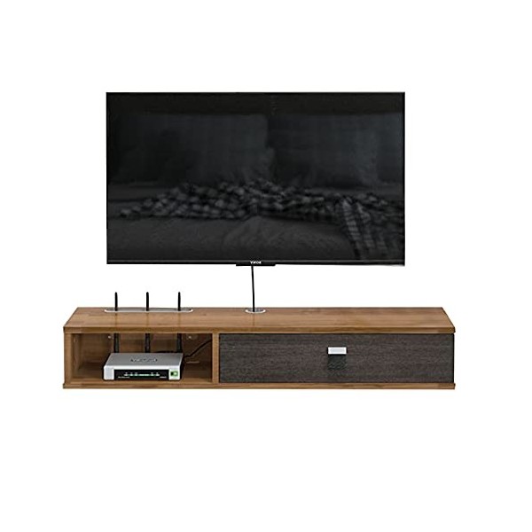 XIBANY Meuble TV Mural Meuble TV Flottant Fixé Au Mur,Meuble TV Mural avec 1 Porte,Étagère De Rangement pour Console Multiméd