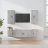 Ensemble de Meubles TV 5 pcs Gris béton Bois dingénierie - Meuble télé, Meuble TV Industriel, Meuble Chambre, Convient pour 