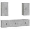 Ensemble de Meubles TV 5 pcs Gris béton Bois dingénierie - Meuble télé, Meuble TV Industriel, Meuble Chambre, Convient pour