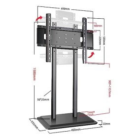 Support De Plancher - Support TV Au Sol pour Téléviseurs De 40 À 86 Pouces, Rotation De Lécran Horizontale Et Verticale À 90