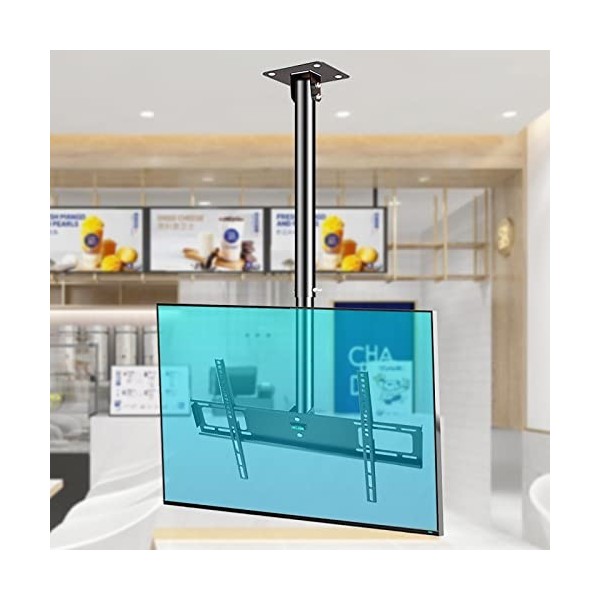 Support de Fixation au Plafond pour téléviseur, Rabattable, supporte Les écrans jusquà 55kg/121lbs, inclinable, pivotant et