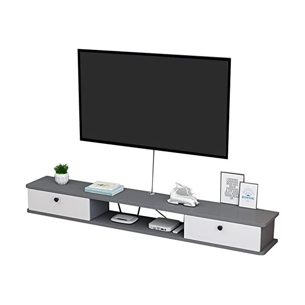 EsEntL Meuble TV Mural Meuble TV Flottant Étagère TV Murale Centre de Divertissement Console multimédia Étagères de Rangement