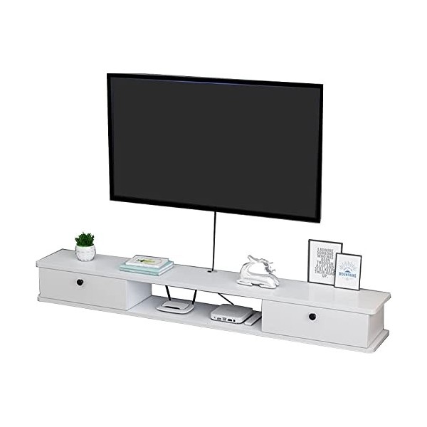 EsEntL Meuble TV Mural Meuble TV Flottant Étagère TV Murale Centre de Divertissement Console multimédia Étagères de Rangement