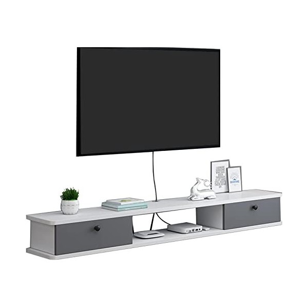EsEntL Meuble TV Mural Meuble TV Flottant Étagère TV Murale Centre de Divertissement Console multimédia Étagères de Rangement