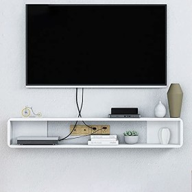 EsEntL Meuble TV Flottant, Meuble TV Flottant, Meuble TV, Center multimédia Mural, Console multimédia TV pour Salon et Chambr