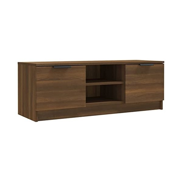 Meuble TV Chêne marron 102x35x36,5 cm Bois dingénierie