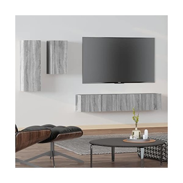 VEEKI Meuble TV, Meuble TV Suspendu, Meuble TV Industriel, Meuble TV Bois, Meuble Chambre, Convient pour Salon ou Chambre, En