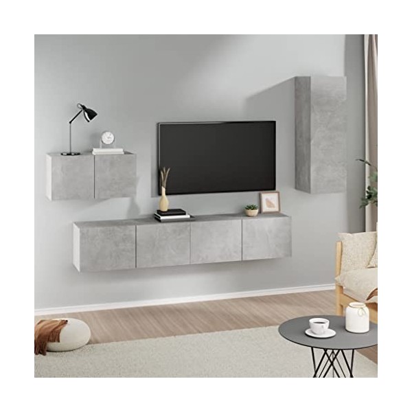 VEEKI Meuble TV, Meuble TV Suspendu, Meuble TV Industriel, Meuble TV Bois, Meuble Chambre, Convient pour Salon ou Chambre, En