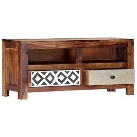 Maxspace TV Meuble, Meuble Tele, Meuble TV Chambre, Meuble TV Iindustriel90x30x40 cm Bois solideConvient à la Chambre à Couch