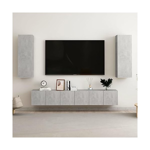 VEEKI Meuble TV, Meuble TV Suspendu, Meuble, Meuble TV avec Rangement，Meuble Industriel, Convient pour Salon ou Chambre, Ense