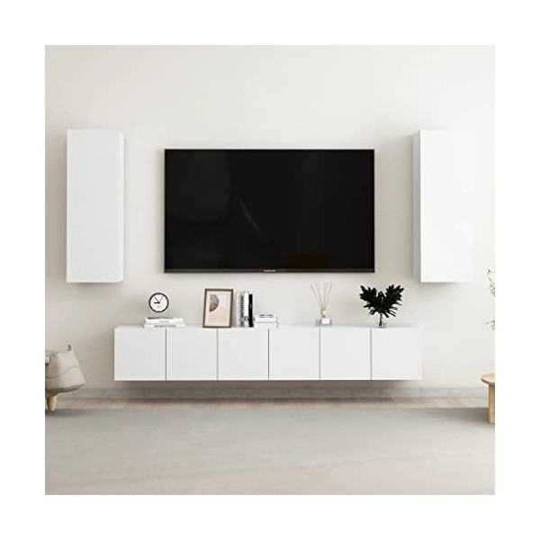 VEEKI Meuble TV, Meuble TV Suspendu, Meuble, Meuble TV avec Rangement，Meuble Industriel, Convient pour Salon ou Chambre, Ense