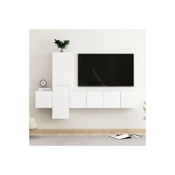 VEEKI Meuble TV, Meuble TV Suspendu, Meuble, Meuble TV avec Rangement,Meuble Industriel, Convient pour Salon ou Chambre, Ense