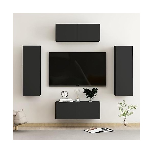 VEEKI Meuble TV, Meuble TV Suspendu, Meuble, Meuble TV avec Rangement，Meuble Industriel, Convient pour Salon ou Chambre, Ense