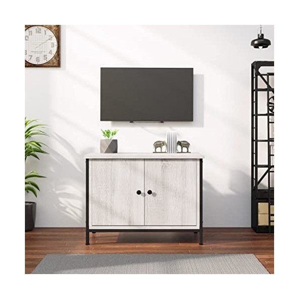 VEEKI Meuble TV, Meuble TV Suspendu, Meuble TV Industriel, Meuble TV Bois, Meuble Chambre, Convient pour Salon ou Chambre, av