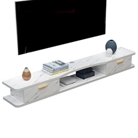 EsEntL Meuble TV Mural Étagère Flottante pour Meuble TV, Meuble TV Mural avec 2 Portes, Meuble TV Suspendu, étagère de Rangem