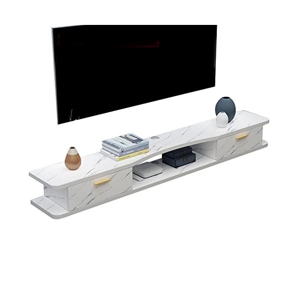 EsEntL Meuble TV Mural Étagère Flottante pour Meuble TV, Meuble TV Mural avec 2 Portes, Meuble TV Suspendu, étagère de Rangem