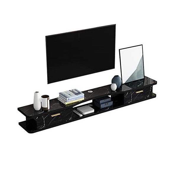 EsEntL Meuble TV Mural Étagère Flottante pour Meuble TV, Meuble TV Mural avec 2 Portes, Meuble TV Suspendu, étagère de Rangem