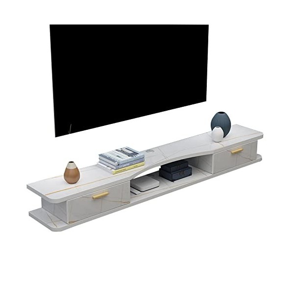 EsEntL Meuble TV Mural Étagère Flottante pour Meuble TV, Meuble TV Mural avec 2 Portes, Meuble TV Suspendu, étagère de Rangem