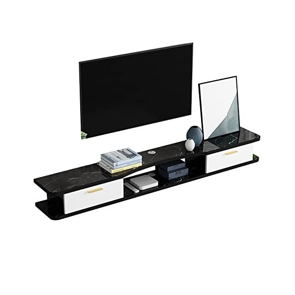 EsEntL Meuble TV Mural Étagère Flottante pour Meuble TV, Meuble TV Mural avec 2 Portes, Meuble TV Suspendu, étagère de Rangem