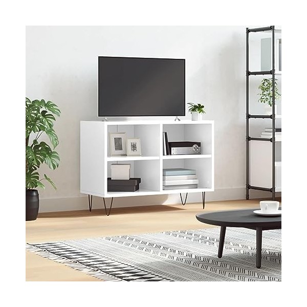 VEEKI Meuble TV, Meuble TV Suspendu, Meuble TV Industriel, Meuble TV Bois, Meuble Chambre, Convient pour Salon ou Chambre, Bl