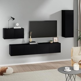 VEEKI Meuble TV, Meuble TV Suspendu, Meuble TV Industriel, Meuble TV Bois, Meuble Chambre, Convient pour Salon ou Chambre, En