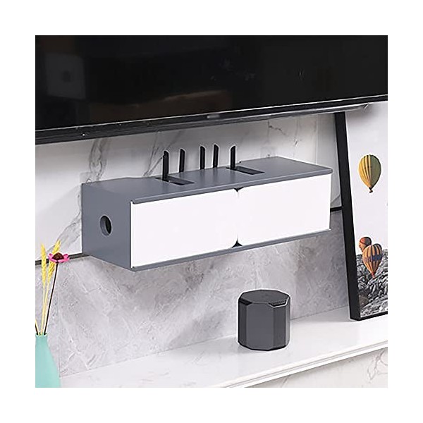 Meuble TV Flottant, Meuble TV, Centre Média Mural pour Décodeur Câble Box Routeur/a/60X21X16.5Cm wwyy