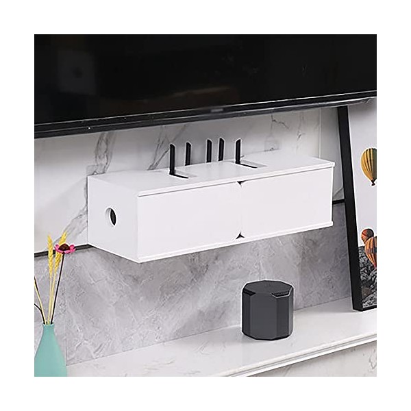 Meuble TV Flottant, Meuble TV, Centre Média Mural pour Décodeur Câble Box Routeur/a/60X21X16.5Cm wwyy